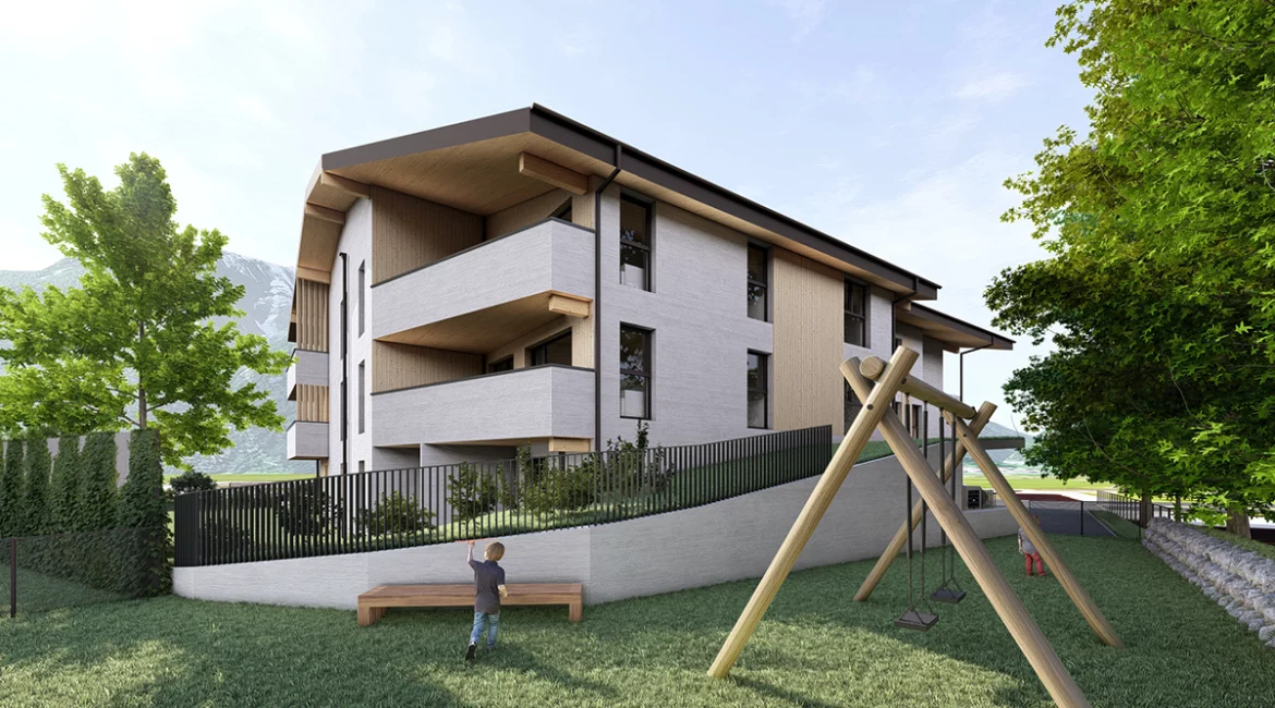 Visualisierung des Spielplatzes der Wohnanlage Lofer